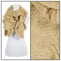 Scarves - Ruffle Knit Metallic 4085 - Beige
