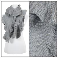Scarves - Ruffle Knit Metallic 4085 - Grey