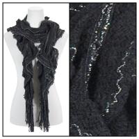 Scarves - Ruffle Knit w/ Lurex Sparkle 4113 - Black
