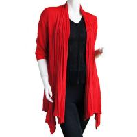 Magic Convertible Long Ribbed Sweater - Red