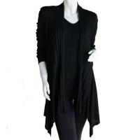 Magic Convertible Long Ribbed Sweater Vest - Black