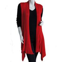 Magic Convertible Long Ribbed Sweater Vest - Red
