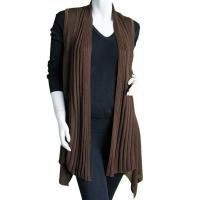 Magic Convertible Long Ribbed Sweater Vest - Brown