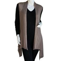 Magic Convertible Long Ribbed Sweater Vest - Taupe