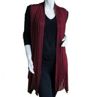 Magic Convertible Long Ribbed Sweater Vest - Burgundy
