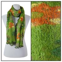 Scarves - Crochet Flower 3097 - Green