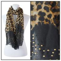 Scarves - Studded Leopard 3172 - Black