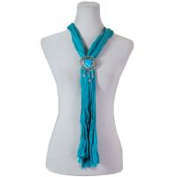 Scarves - Magnetic Heart Pendant - Jersey Knit - Teal