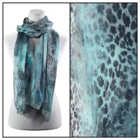 Scarves - Watercolor Leopard 2084 - Blue