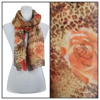 Scarves - Leopard & Roses 3132 - Brown