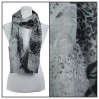 Scarves - Leopard & Roses 3132 - Grey