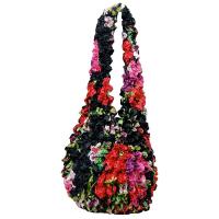 Popcorn Bags - Pink-Red Floral on Black- Black