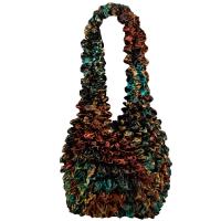 Popcorn Bags - Abstract Lilies Copper-Teal - Dark Brown