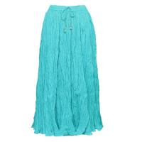 Skirts - Long Cotton Broomstick with Pocket - Solid Aqua