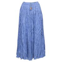 Skirts - Long Cotton Broomstick with Pocket - Solid Denim