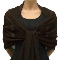 Georgette Shawls - Solid Dark Brown