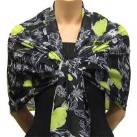 Georgette Shawls -  Black-Kiwi Floral