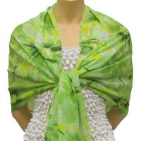 Georgette Shawls -  Daisies - Green