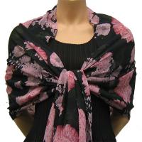 Georgette Shawls -  Floral Stencil Pink