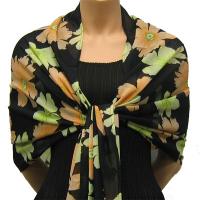 Georgette Shawls -  Hibiscus Peach-Green