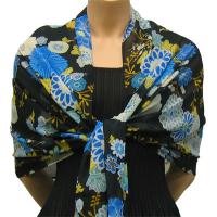 Georgette Shawls -  Mums Blue-Black