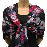 Georgette Shawls -  Mums Pink-Black