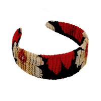 Georgette Headbands -  Hibiscus Red-Tan