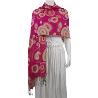 Pashmina Style Shawls - Woven Prints - Art Deco - Magenta