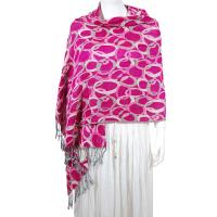 Pashmina Style Shawls - Woven Prints - Circle Chains - Magenta
