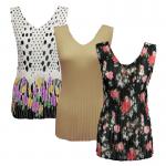 Georgette Mini Pleats - Sleeveless V-Neck