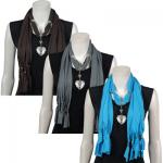Scarves - Heart Pendant - Polyester 022