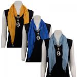 Scarves - Oval Pendant Drop - Chiffon