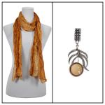 Scarves - Crinkled Snake Print 50960 w/ Pendant