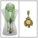 Scarves - Crinkled Woven w/ Tassel w/ Pendant