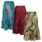 Satin Tiered Mini Pleat Skirts