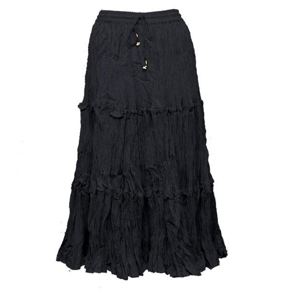 wholesale Skirts - Cotton Three Tier Broomstick 500 & 529 Calf Length - Black - One Size Fits Most