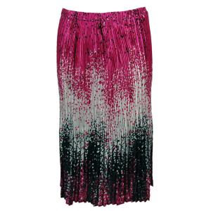 Skirts - Satin Mini Pleat Calf Length* Multi Dots Pink-White-Black - 