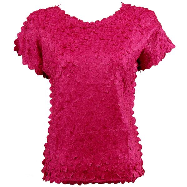Wholesale 1154 - Petal Shirts - Cap Sleeve Solid Pink Plus Size - Queen Size Fits (XL-2X)