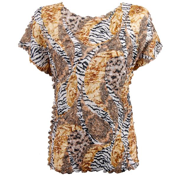 Wholesale 1154 - Petal Shirts - Cap Sleeve Safari Gold Plus Size - Queen Size Fits (XL-2X)