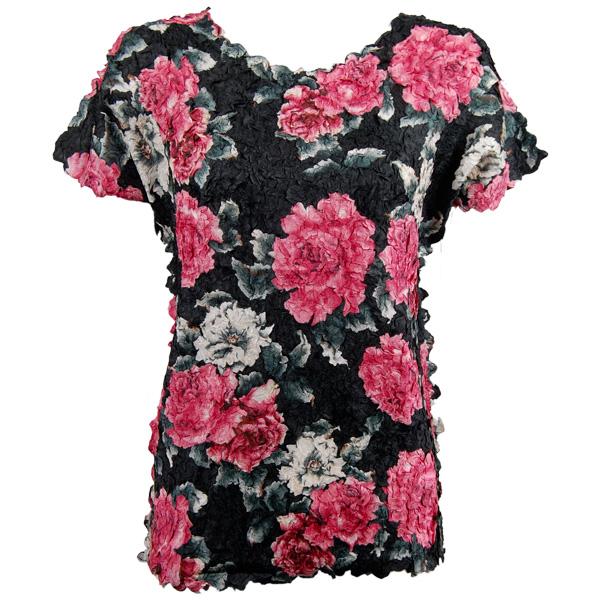 Wholesale 1154 - Petal Shirts - Cap Sleeve Pink Floral Plus Size - Queen Size Fits (XL-2X)