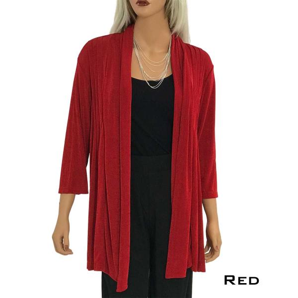 Wholesale 1215 - Slinky TravelWear Open Front Cardigan Red - One Size Fits Most