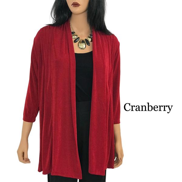 1215 - Slinky TravelWear Open Front Cardigan Cranberry - One Size Fits  Most