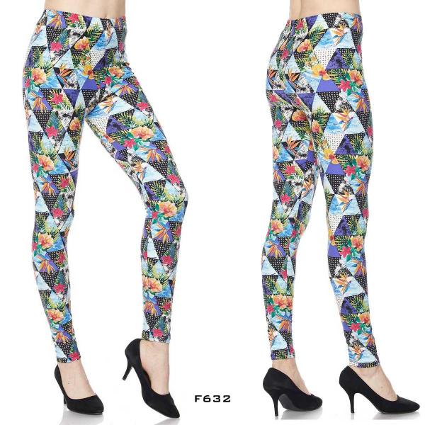 wholesale 1284P - Leggings (Brushed Fiber Prints) F/632P/Plus Size<br>
Floral Print (MB)
 - Curvy Size Fits (L-2X)