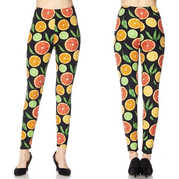 wholesale 1284P - Leggings (Brushed Fiber Prints) J/079/One Size<br> 
Fruit Print (MB) - One Size Fits Most