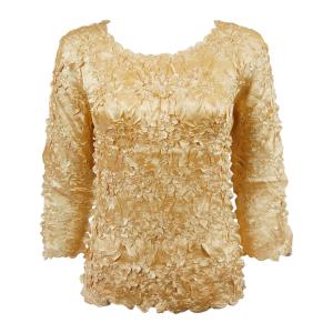 1329 - Satin Origami Three Quarter Sleeve Tops 1329 - Solid Gold<br>
Satin Origami 3/4 Sleeve Top - One Size Fits Most