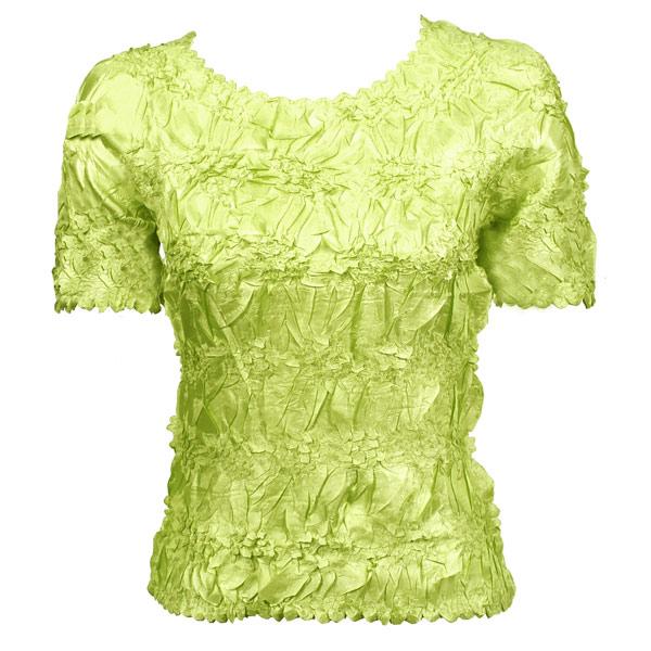 Wholesale Bargain Basement Tops Sale Origami Short Sleeve Solid Lime - One Size Fits Most