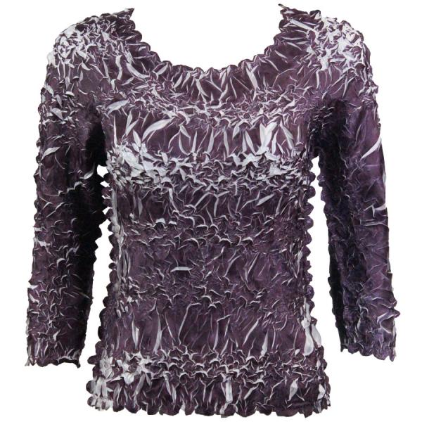Wholesale Bargain Basement Tops Sale Origami Three Quarter Sleeve Purple-White - One Size Fits Most