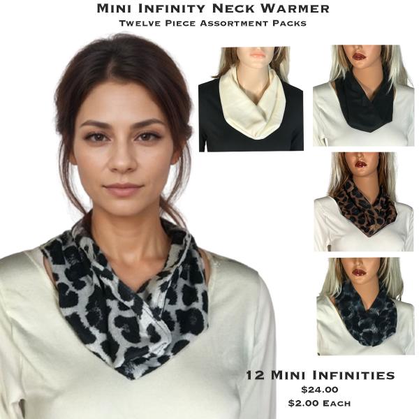 Wholesale For Fairs, Festivals & Flea Markets  Mini Infinity Neck Warmers<br>
12 Piece Assortment Pack - One Size Fits All