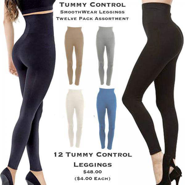 Wholesale For Fairs, Festivals & Flea Markets  Tummy Control Leggings<br>
12 Piece Assortment Pack - Curvy Fits (L-1X)