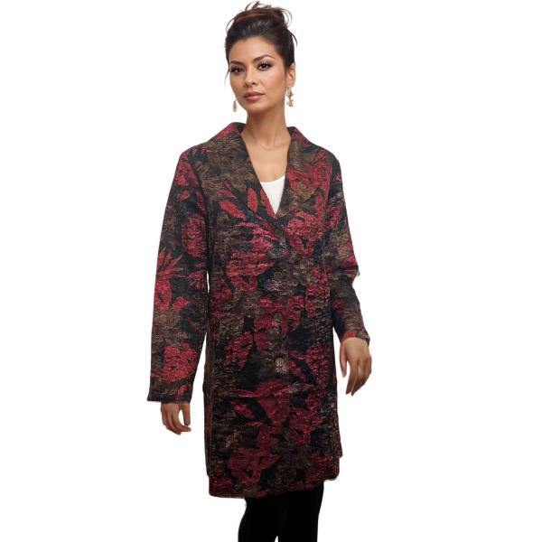 wholesale 1340 - Crushed Satin Car Coat * 1340 - Red/Black/Taupe<br>
Crushed Satin Car Coat - One Size Fits Most